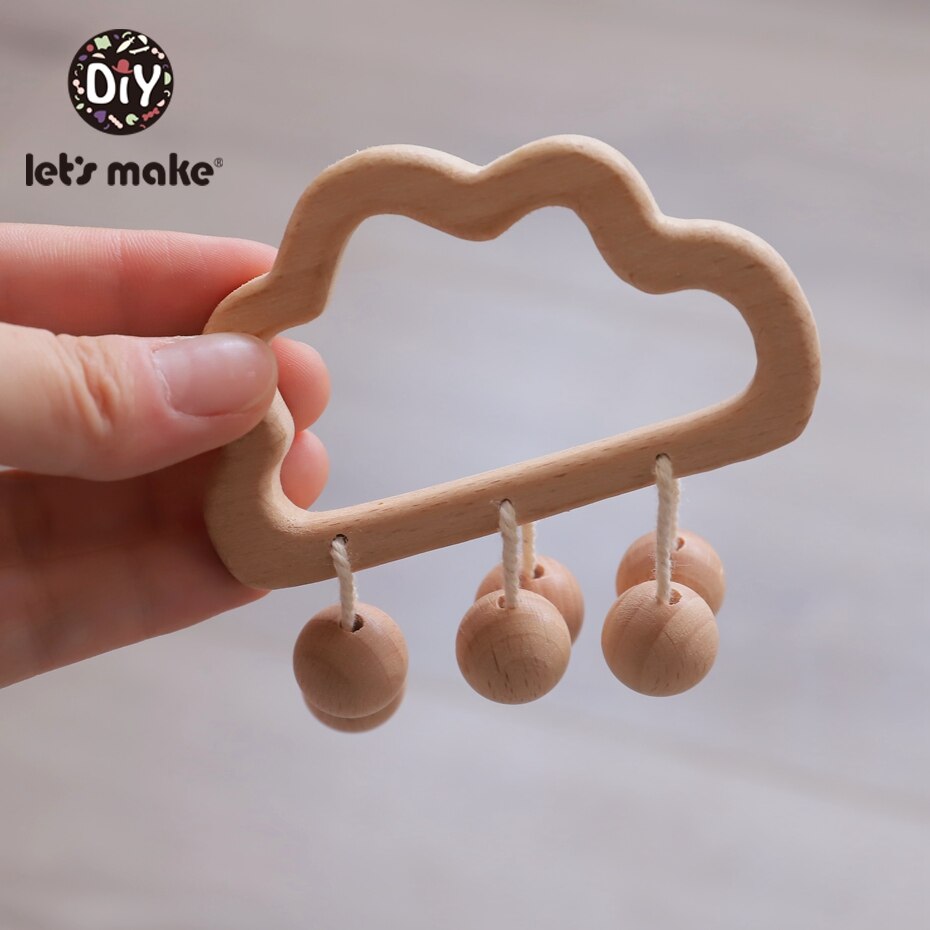 Wooden Baby Rattle Cute Baby Teether